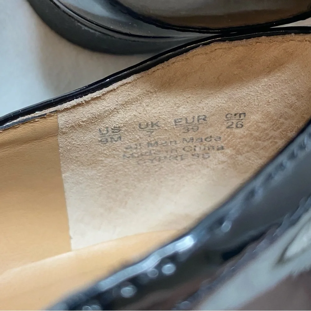 Franco Sarto Black Shiny Patent Leather Cypress Lug Sole Loafers - Picture 13 of 15